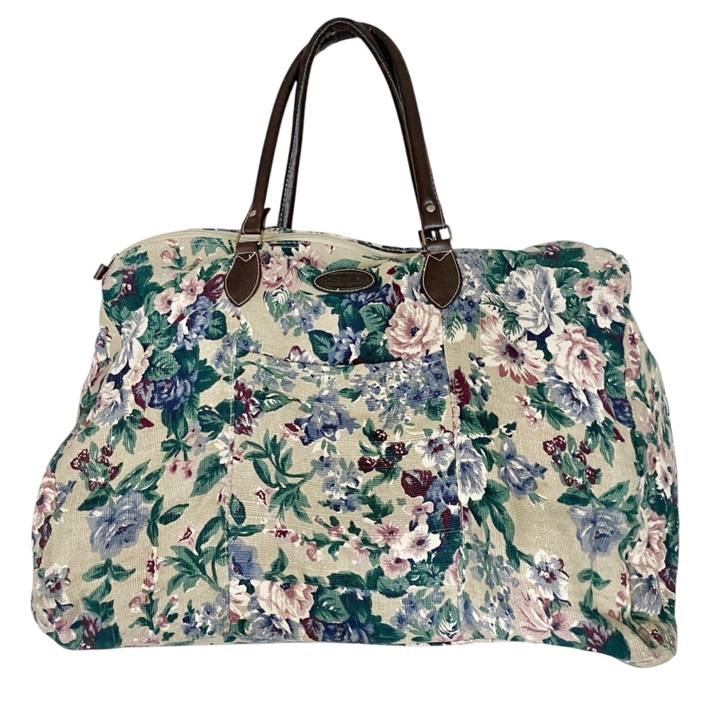 VTG 90s Floral Tapestry Duffel Bag Punk Canvas Girly Boho Grunge Overnight Bags